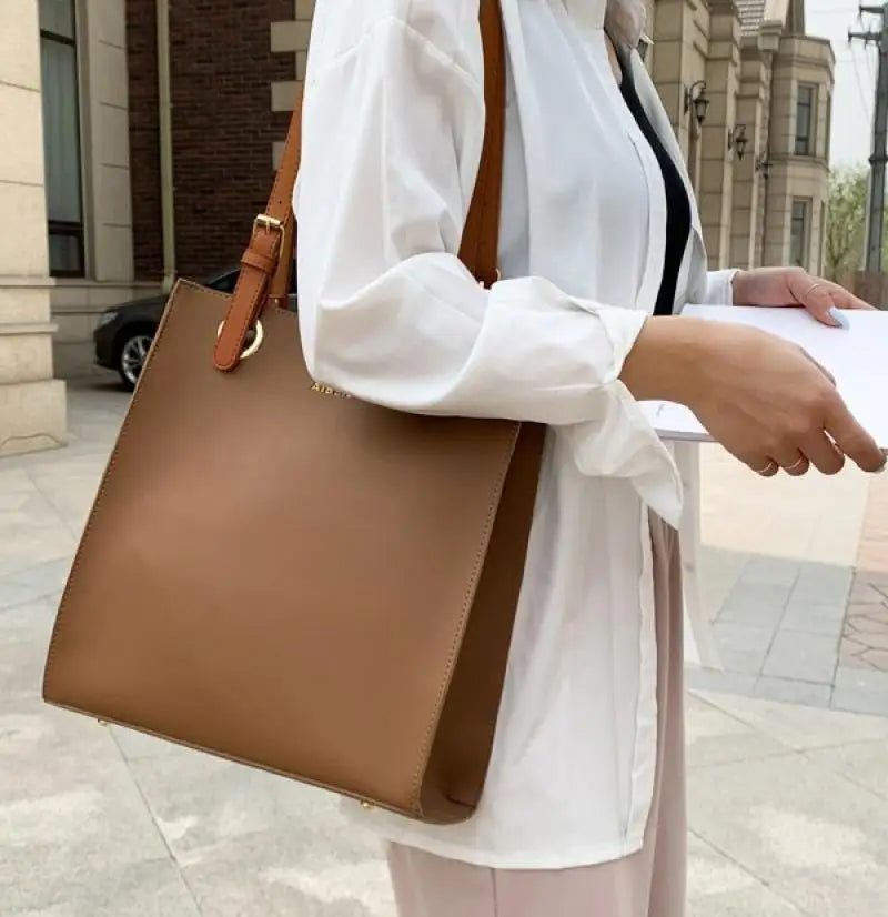 Fashion Ladies Large Capacity Handbag High Quality Leather Shoulder Bag Designer Luxury Elegant Women Top Handle Tote Bag Female