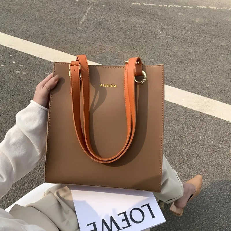 Fashion Ladies Large Capacity Handbag High Quality Leather Shoulder Bag Designer Luxury Elegant Women Top Handle Tote Bag Female